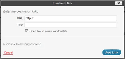 Insert Link in WordPress Blog Insert Link in WordPress Post