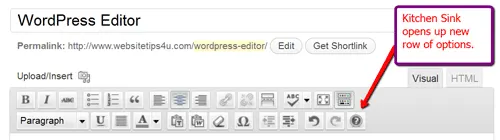 WordPress Kitchen Sink Options WordPress Editor Options