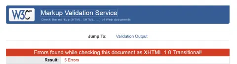 Markup Validator Validating Code