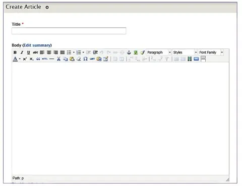 Create Article Screen