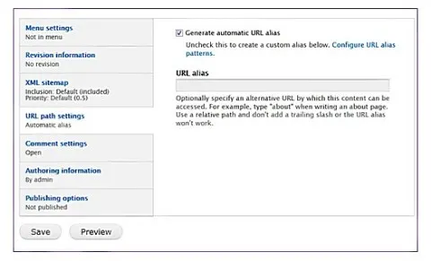 Path for URL