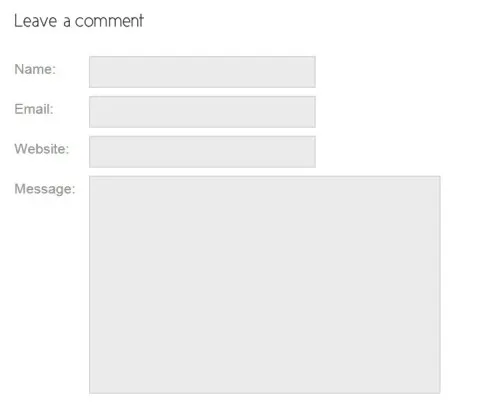 Form for entering comment