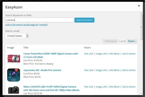 EasyAzon Plugin Search