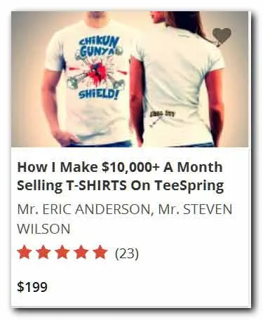 Udemy TeeSpring Coursse