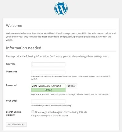 Install WordPress